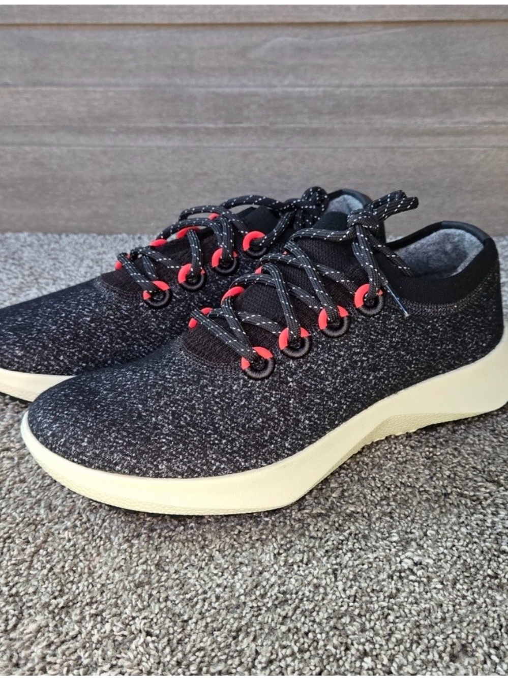 Allbirds Wool Dasher 2 Mizzle Lace-Up Sneakers in Black and Cream